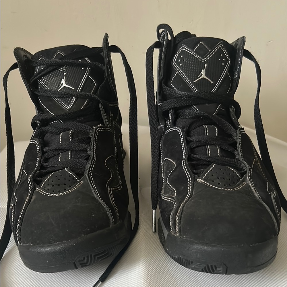 Jordan True Flights Black High-Top Sneakers with White Accents